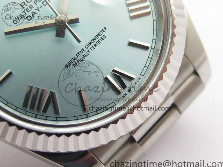 MiroTime 0421 WaterResistant Day Date 40 SS Bp Maker 1:1 Best Edition Tiffany Blue Roman Dial on SS Bracelet A 2549
